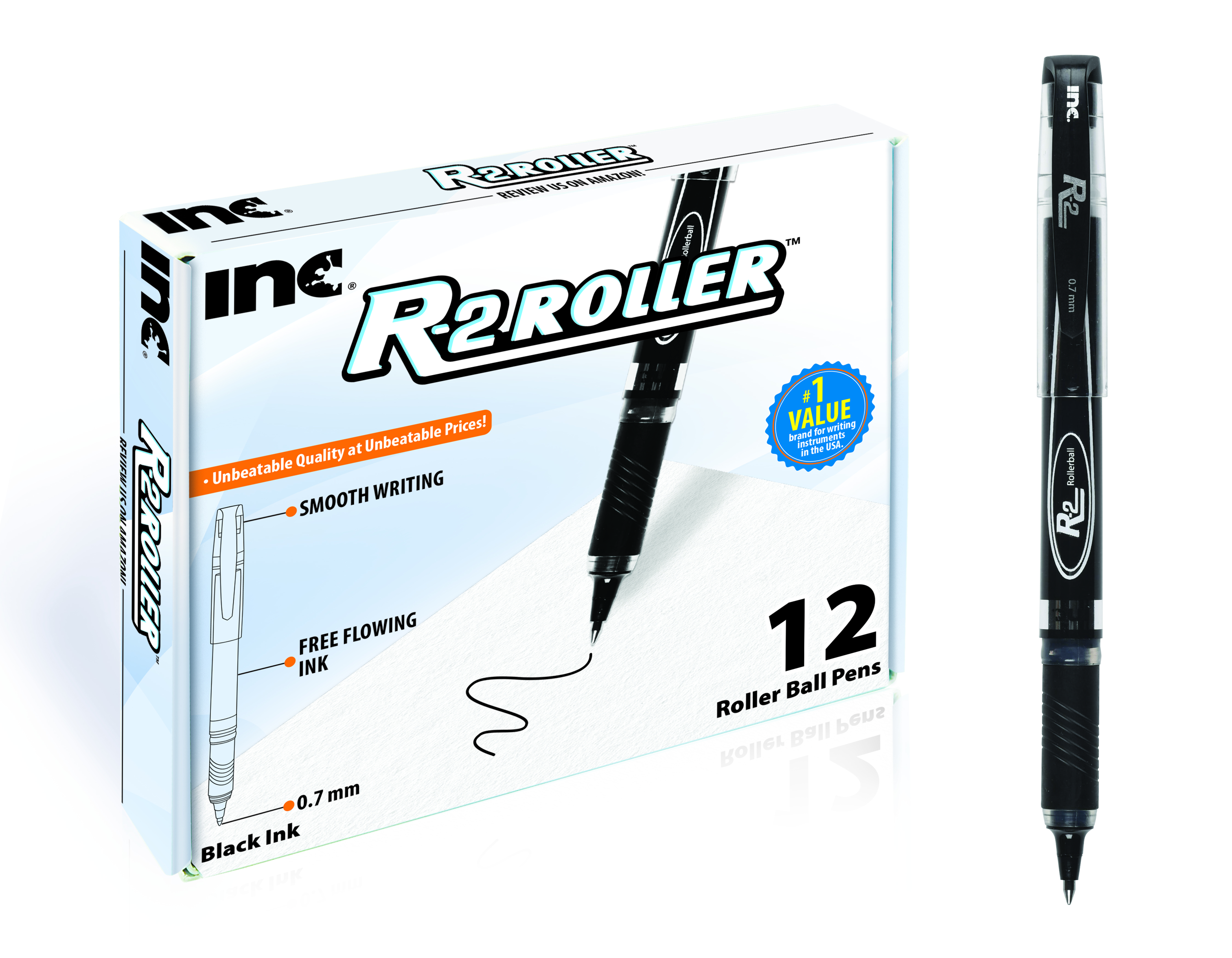 Inc. Optimus Felt Tip Fine Point Pens, No Bleed Black Ink, 4 Pack, 8 Pens  Total